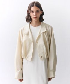 BEIGE， SULFUR / シルク混ショート丈バルーンブルゾン