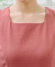 Tiaclasse 【洗える】麻調スクエアネックワンピース