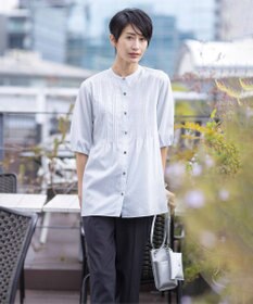 J.PRESS LADIES L 【WEB限定・洗える】ラミーポプリン ピンタック ブラウス