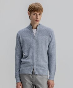 JOSEPH HOMME シルクバルキーハニカム　ジップアップニット