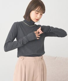 earth music&ecology リブタートルネックプルオーバー