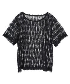 AMERICAN HOLIC チュールフリンジシアーＴシャツ