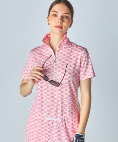 FILA GOLF／marie claire 【Marie claire sports】ロゴ柄ハーフジップチュニック