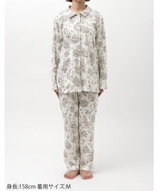 WACOAL パジャマ 長袖 長ズボン 綿100%(本体) あったか ミントン レディース NDW427 /ワコール