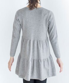 Tiaclasse L 【洗える】大人華やぐ2段ティアードニットチュニック