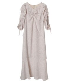 earth music&ecology 袖ドロストフラワーワンピース