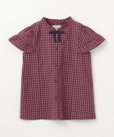 組曲 KIDS 【150-160㎝】チェックラッフル ブラウス