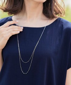Tiaclasse 【安田美沙子さん  小倉優子さん着用・日本製】大人可愛い2連風チェーンネックレス