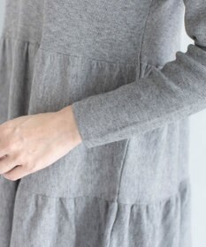 Tiaclasse L 【洗える】大人華やぐ2段ティアードニットチュニック