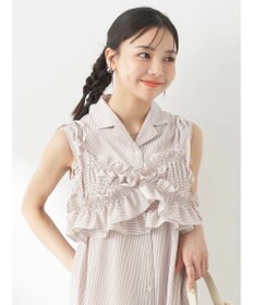 earth music&ecology ＳＥＴ２点シャーリングビスチェ×シャツワンピース