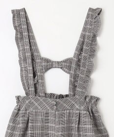 ANY KIDS フリル チェック サロペット