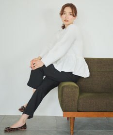 #Newans 【洗える】コンビネーションペプラムチュニックニット