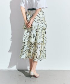GRACE CONTINENTAL プリントレイヤードスカート
