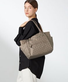 Y'SACCS ドットジャガードポーチ付きトートバッグ