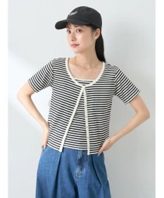 earth music&ecology ＳＥＴ２点ボーダーカーディガン＋キャミ