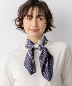 23区 manipuri  バルーンバンダナプリント シルク スカーフ