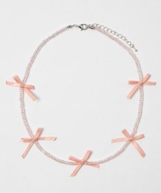 WEGO Lビーズサテンリボンネックレス