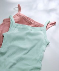 une nana cool 綿100% リブ編みコットン キャミソール