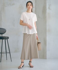 J.PRESS LADIES S 【洗える】ソフトシャンブレー クロップド パンツ
