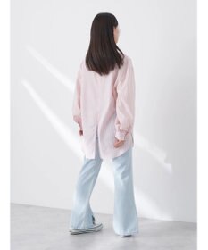 earth music&ecology バンドカラーストライプシャツ