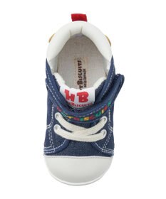 MIKI HOUSE HOT BISCUITS 【11.5-13.5cm】 かかと顔ドン デニム ファーストベビーシューズ