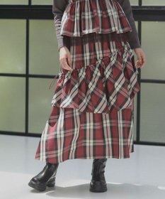 Green Parks ・ＳＵＧＡＲＳＰＯＯＮチェックドロストティアードスカー