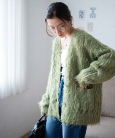 WEGO 【軽量】ブラッシュニットBIGカーディガン