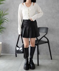 WEGO レイヤードレースアップ長袖トップス