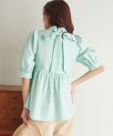 Feroux 【新色追加・ONWARD CROSSET MAG掲載】バックリボンパフスリーブ ブラウス