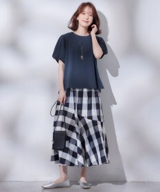 ANY L 【吸水速乾/UVケア】ミニサッカーコンビ袖ボリュームカットソー