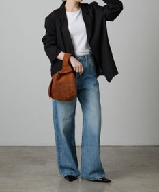 russet 【2025AW新作】本革スエード巾着ハンドバッグ(CE-1582)