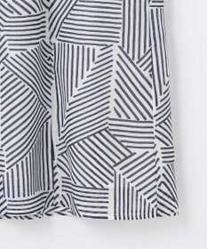 自由区 【洗える・XSサイズあり】モザイクラインプリント ワンピース