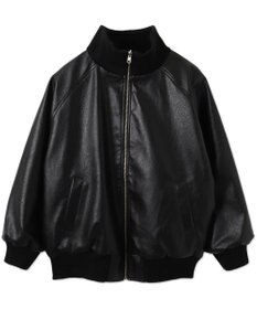 WEGO ヴィンテージライクFレザーRVブルゾン