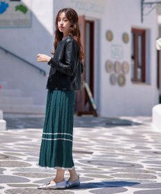 Tiaclasse L 【本革】ノーカラーシープレザージャケット