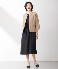 J.PRESS LADIES L 【洗える】FLAXASAオックス ノーカラー ジャケット