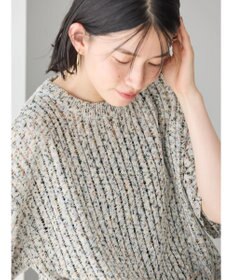 AMERICAN HOLIC カラーネップ透かし編みニットプルオーバー