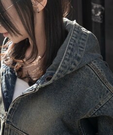 WEGO デニムショートフードブルゾン