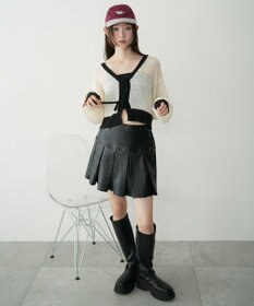 WEGO 【25年秋冬新作】モヘアタッチ2WAYリボンカーデ