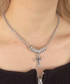 WEGO Lリングモチーフボールチェーンネックレス