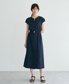 YECCA VECCA リネンライクスキッパーワンピース