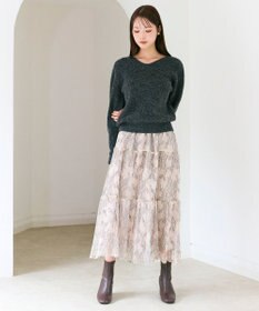 Feroux ニット×ティアードレース スカート