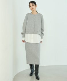 UNFILO L 【野呂佳代さん着用】BEAUTY FORM JERSEY スナップカーディガン