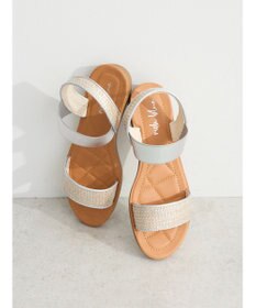 Green Parks ・ｒｉｃｈ　ｂｌｕｅ　雑材フラットサンダル