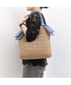 UNBILLION カシュカシュ cachecache / 下がりリボン柄編みトート カゴバッグ