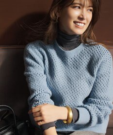 UNFILO 【暖かさ＆着心地の良さで大ヒット】コットンカシミヤ タートルネックカットソー