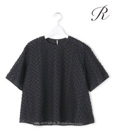 23区 【R(アール)】ランダムドットレース Aライン ブラウス ブラック系