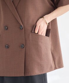 earth music&ecology 【セットアップ対応】リネンライクダブルジャケット