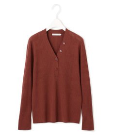 ICB 【洗える】エクストラファインメリノリブ ヘンリーネック プルオーバー