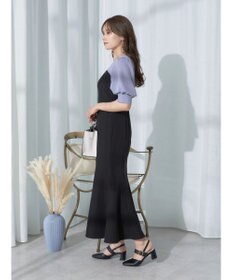 earth music&ecology パイピング衿付きドッキングワンピース