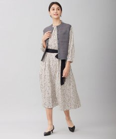 自由区 L 【セットアップ対応・洗える】スクラッチチェックプリント ブラウス